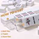 Mahjong Racks with Pushers  Set of 4 Clear Acrylic Racks & Pushers with 4 Dice, Durable All-in-One Mahjong Tile Holders for American & Chinese Mahjong, Portable & Easy to Use