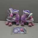 NEMONE Mermaid 4 Size Adjustable Light up Roller Skates for Girls, Purple Blue Skates for Toddlers, Beginner Kids Butterfly Roller Skates Indoor Outdoor (Small - Little Kid)