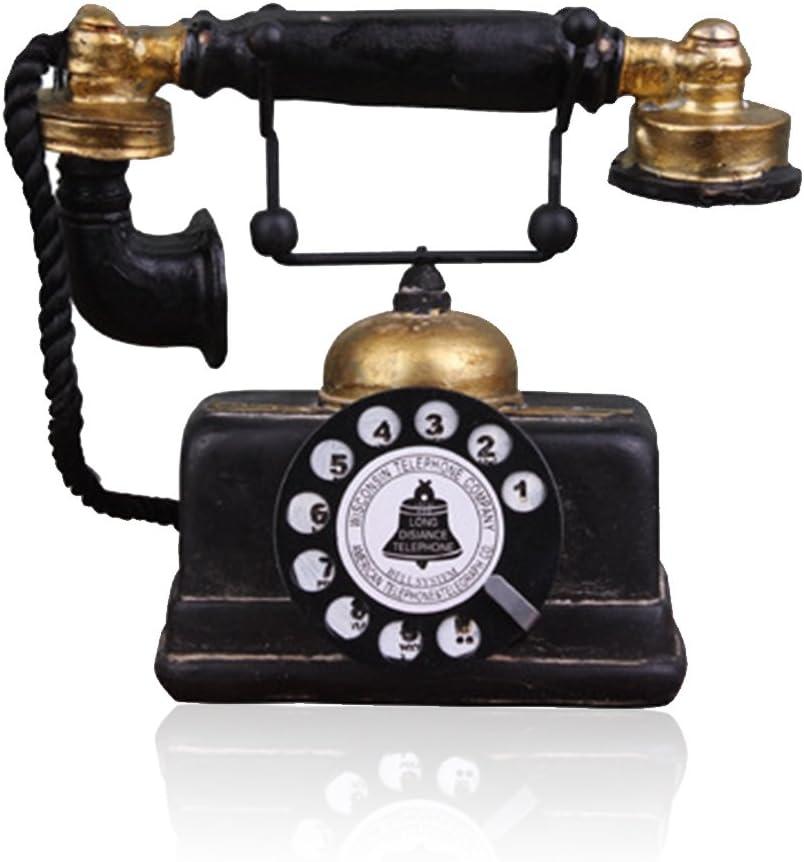 Small Creative Retro Phone Model, European Resin Rotary dial Phone, Coffee Shop, bar, Showcase, Home Decoration Props