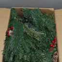 Outdoor Christmas Tree 2 Pack 33" Christmas Urn Filler with 50 Warm  &Colorful Lights, Artificial Xmas Tree 8 Modes Timer, Mixed Tips Pinecones Red Berries Battery Operated for Pathway Yard Porch Planter