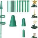 Christmas Tree Topper Holder, Green Tree Topper Stand with 4 Type of Heads a Christmas Tree Topper Support for Most Christmas Tree Toppers and Christmas Star Tree Topper