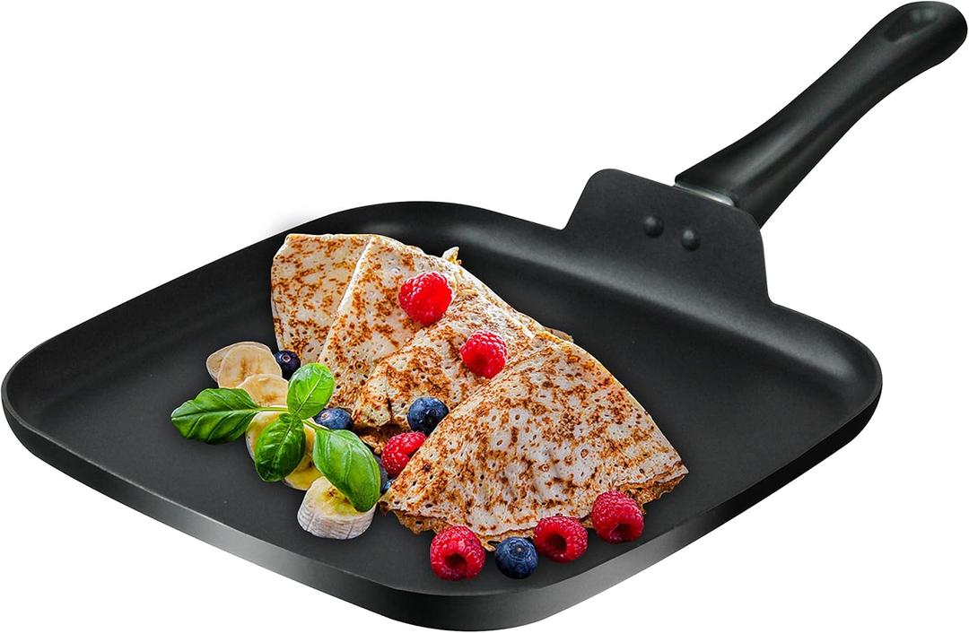 10 Inch Square Griddle Pan, Nonstick Grill Pan for Cooking Eggs, Omelettes, and More, Griddle Cookware, PFOA Free
