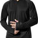 BANTREK Men Athletic Hoodies Long Sleeve Fishing Shirts UPF 50+ Sun Protection Dry Fit Wicking Hooded Running Shirts L