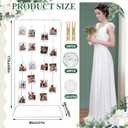 Colingmill 69 Inches Photo Display Frame Board with Clips Metal Rectangle Photo Display Stand Hanging Pictures Organizer Holder Picture Frame Board for Wedding Party Graduation Greeting Card