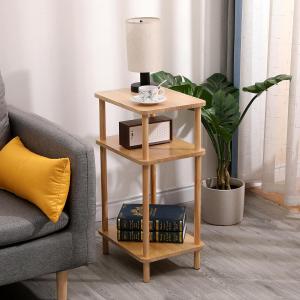 1 Set Side Table, Wooden 3-Tier Narrow End Tables, Burlywood Nightstand Sofa Side Table Used for Small Spaces, Living Room, Bedroom (Burlywood)