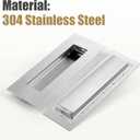 HBL' 4 Pack | 5.9 Inch Pocket Door Pulls, 304 Stainless Steel Sliding Closet Door Handle Finger Pull, Recessed Finger Pull for Bypass, Pocket and Barn Door, Silver.