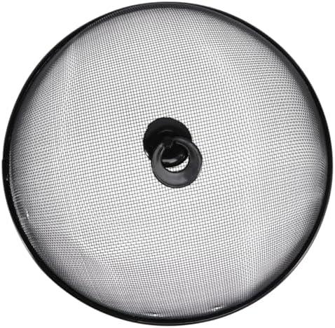 HOLIDYOYO 1Pc Round Stainless Steel Plate Cover Food Protector for Dining Table Modern Black Mesh Design Outdoor Picnics Kitchen Use : Home & Kitchen