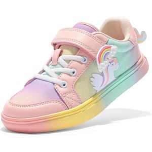 DREAM PAIRS Girls Shoes Toddler Sneakers Rainbow Storybook Casual School Walking Footwear for Toddler/Little Kids,Size 11 Little Kid,Rainbow/Pink,SDFS2308K