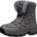 Men's Winter Snow Boots Water Resistant Non Slip Warm Outdoor Lightweight Comfortable Durable 7.1 IN Height Hiking Shoes, Size 9