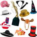 Funny Party Hats 6 Assorted Dress Up Costume & Party Hats