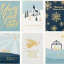 Hallmark Religious Christmas Card Assortment, Heavenly Peace (36 Cards and Envelopes) Dusty Blue and Gold Foil