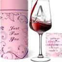 Mothers Day Gifts for Mom, Grandma, Wife - Personalized Monogram A-Z Wine Glass Gifts for Women - Unique Birthday Gift for Her, Sister, Best Friend - Elegant Custom Glass with Gift Box & Card (A)