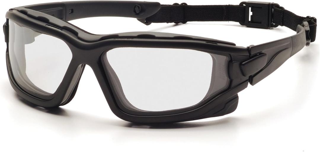 PYRAMEX I-Force Sporty Dual Pane Anti-Fog Goggle, Black Frame/Clear Anti-Fog Lens