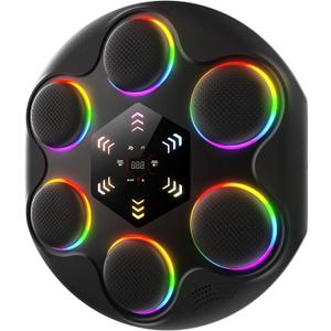Music Boxing Machine for Adults Kids with Gloves, Smart Bluetooth Music Rhythm-Synced, Large Screen RGB Light Wall-Mounted Boxing Trainer Equipment Punching Game for Home Workout Gym Fun