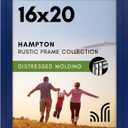 Americanflat 16x20 Picture Frame with Polished Plexiglass - Hampton Collection - Distressed Wood Picture Frames for Wall Display - Navy Blue