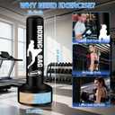 Standing Punching Bag for Adults, Boxing Bag with Stand for Stress Relief & Home Gym, Kicking Bag for MMA Training, Includes Boxing Gloves, Electric Air Pump, Grip Trainer, Jump Rope & Band