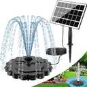 SZMP 3.5W Solar Fountain Pump, All-Glass Panel Solar Water Pump Kit with Stake & 4 Anti-Drift Rods, 9.8FT Cable 8 Nozzles for Bird Bath, Garden, Backyard, Fish Tank