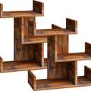 Display Shelf Desktop Bookshelf Wood Desktop Bookshelf for Living Room, Bedroom Shelves for Decor 13.4L*6.30W*14.2H Inches Rustic Brown