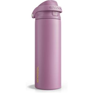 ENCOOL Leakproof Insulated Water Bottle with Straw Dual-Sip Water Bottle Bag-Safe Design for Work, Commute & Gym – Keeps Drinks Cold All Day, 24 oz, Mountbatten Pink