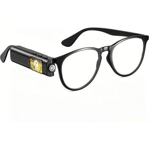 Hands-Free POV Sports Glasses Camera 110° Wide-Angle Lens with Live View via Smartphone Connection, 1080P HD Anti-Shake Clip On Cam for Fishing, Cycling, Tutorials, Vlogs, 16GB Card Included (Black)