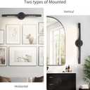 Hardwired Black Picture Light for Wall,23.6 Inch Knurled Wall Lights for Pictures Set of 2,Rotatable 360 Modern Gallery Light for Living Room Bathroom Study Room, E12 Bulbs Included