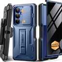 TONGATE for Z Fold 7 Case with Privacy Screen Protector, [Built-in Slide Camera Cover & Stand] [Anti Spy] Military Grade Drop Phone Case for Samsung Galaxy Z Fold 7 with Belt Clip, Blue Privacy