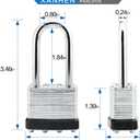 Keyed Alike Laminated Steel Padlocks with Long Shackle for Sheds, Fences & Lockers (48-Pack)