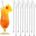 10 Pcs Halloween Swizzle Sticks Stainless Coffee Cocktail Stirrers 8.07 Inches Ghost Stirrers Reusable Cocktail Stir Sticks for Halloween Party Tea Coffee Bar Decoration