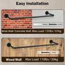 Wall Mounted Clothes Rack 21.06in, Industrial Pipe Wall Mount Clothing Rack, Heavy Duty Iron Garment Racks, Space Saver Multi-purpose Hanging Rod for Laundry Room, Closet Storage, 1 Pack