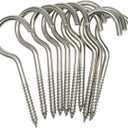 Axe Sickle 4 Inch Heavy Duty Large Screw Hook Ceiling Hook Cup Hook Silver 10 Pcs