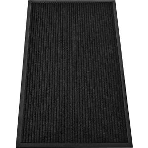SRDDQLC Door Floor Mat Commercial Grade Large Size Heavy Duty Tough Entry Collection Slip Skid Entrance Mat with Rubber Backing Low Profile and Easy to Clean Indoor Outdoor Rug, 4FTx8FT, Black