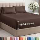 Extra Deep Twin XL Sheet Set - 4 Piece Breathable and Cooling Sheets - Hotel Luxury Bedding for Women, Men, Kids & Teens - Easy & Secure Fit - Soft, Wrinkle Free and Comfy - Extra Deep Pockets - Brown