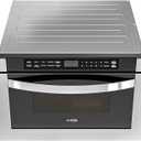 KoolMore 24 Inch Stainless-Steel Microwave Drawer with 1.2 cu. ft. Capacity, 1000W Power with 10 Custom Cooking Levels, Memory, and Timer Functions, Wall-Mounted with Flat Bottom (KM-MD-1SS)