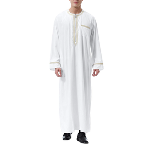 LVCBL Kaftan for Men Long Sleeve Mens Thobe Big And Tall Muslim Clothes Dubai Caftan Gown, 7-8 Y