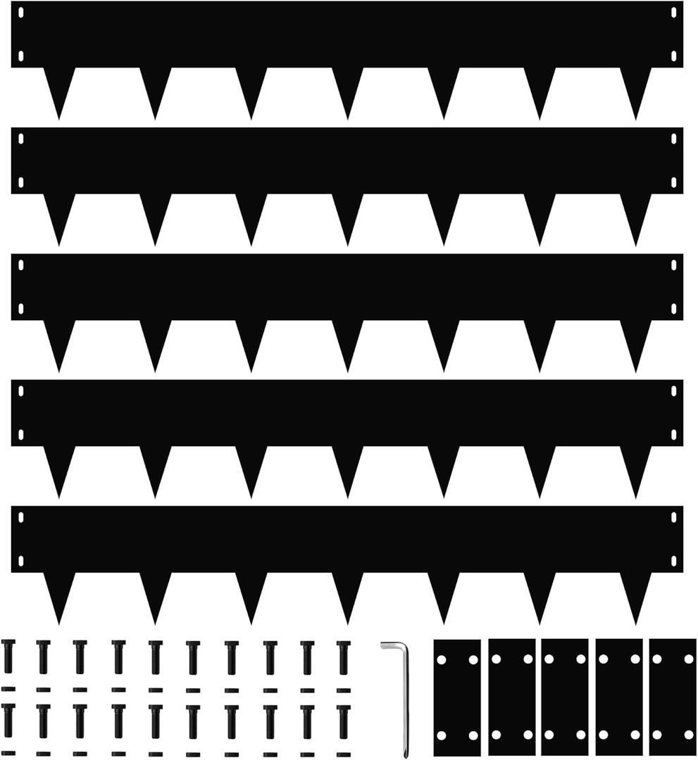 Metal Edging for Landscaping, 5-Pack Landscape Lawn Edging 39.4" L x 7" H Bendable Metal Strips, Hammer-in Garden Edging Border with Clips, Paver Edging, Yard Pathway Divider