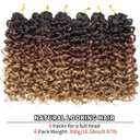 GoGo Curl Crochet Hair for Women Water Wave Curly Crochet Hair Wavy Human Hair Deep Wave Beach Curl Crochet Synthetic Hair Extensions (12 inch(Pack of 6), 1B/30/27)