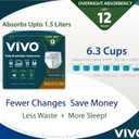 VIVO Organic Cotton Sensitive Skin Overnight Adult Incontinence Pullup Underwear, Women & Men, Medium 22 Count