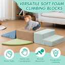 Large 4 Pcs Climbing Toys for Toddlers 1-3 Inside, Oderless & Skin-Friendly Toddler Climbing Toys Indoor, Foam Climbing Blocks for Toddlers with Velcro to Keep Them Together-Ideal Gift