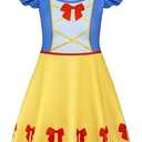 Girls Kawaii Dress Princess Short Sleeves Skirt Princess Dress for Girls to Wear, Size 130 