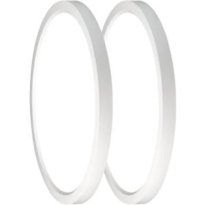 16 Inch 2Pack Super Slim Flush Mount Ceiling Light Fixture,30W 3400LM Dimmable 5CCT Selectable 2700K-5000K Round Light Fixture for Living/Bedroom, Kitchen/Bathroom, Porch &All Indoor Spaces White, 15.8inch-2Pack