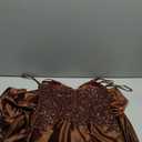 Silk Beaded Prom Dresses Long for Women Mermaid Formal Dresses Spaghetti Straps Evening Party Gowns (2, Brown)