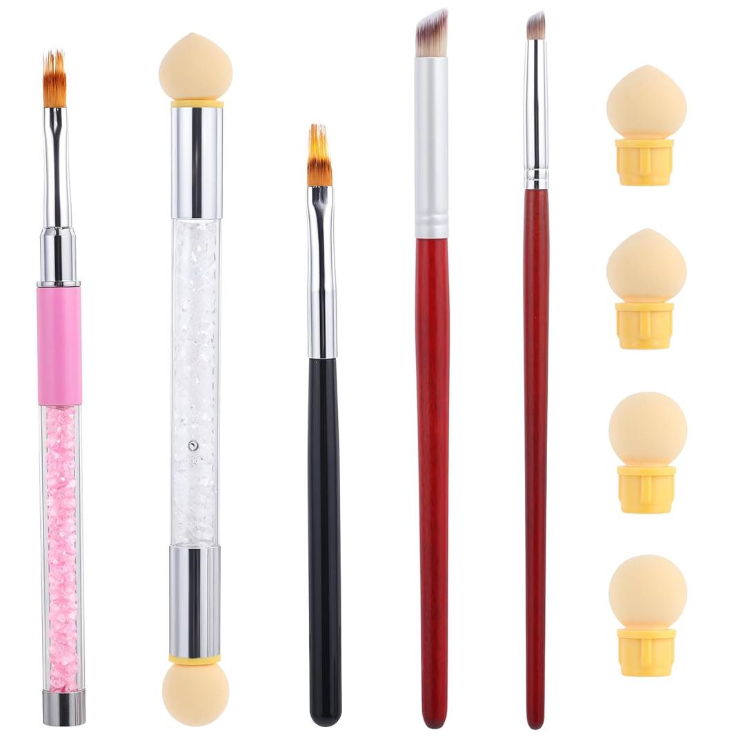 5 Pack Ombre Nail Brush Nails Art Brushes Ombre Brush French Tip Nail Design Brushes for Gel Nails for Manicure DIY Tools Acrylic Application