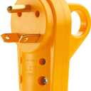 Kohree RV Replacement Plug 30 Amp Male, 125V RV Receptacle Plug, Heavy Duty RV Electrical Camper Plug Adapter with Ergonomic Grip Handle, Yellow