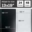 JJRING 13x19 Art Portfolio Folder with Plastic Sleeves, 24-Pocket Portfolio Binder Displaying 48 Pages, Presentation Book with Black Inner Paper for Artwork Storage, Black