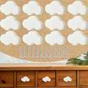 Moxweyeni 12 Pieces Cloud Shape Cabinet Knobs Cartoon Shape Silicone Knobs Cute Drawer Handle Pulls for Cabinets Drawers Doors Wardrobe Closets Dresser - White
