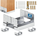 8x8 Galvanized Post Base for Concrete, 4 Pack Post Deck Base Anchor for 7.5x7.5 Wood, Post Base Holder with 1" Standoff for Deck Gazebo Pergola Porch, Includes 8 Fastener & 64 Screws