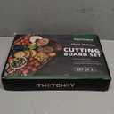 THETCHRY Walnut Wood Cutting Board Set, End Grain Cutting Boards for Kitchen with Handle, Non Toxic Wooden Charcuterie Boards Double Sided, Butcher Block for Meal Prep & Serving with Gift Box