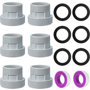 Dreyoo 6 Pack Pool Filter Hose Conversion Kit Compatible with Intex Pools Filter Pump, Hose Conversion Adapters Connects 40mm Hoses to Standard 1 1/4'' or 1 1/2'' Filter Ports, As Picture Shown