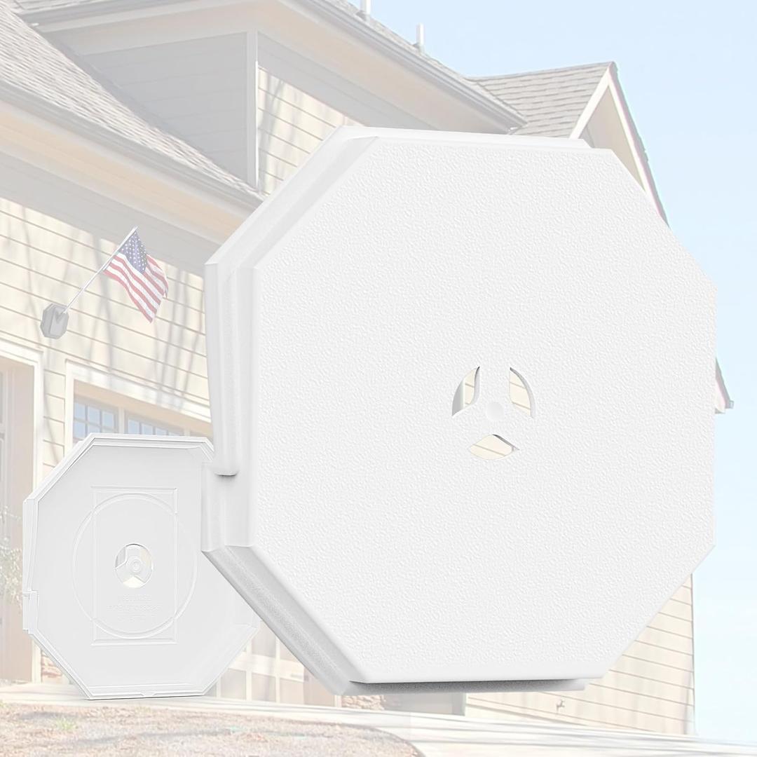 Vinyl Siding Light Mounting Blocks, 130110006001 Octagon Siding Mounting Kit for Outdoor Light, Great Appearance Vinyl Siding Wall Plate for 1/2 Inch Lap Double and 4 Inch Siding, White(1 Pack)