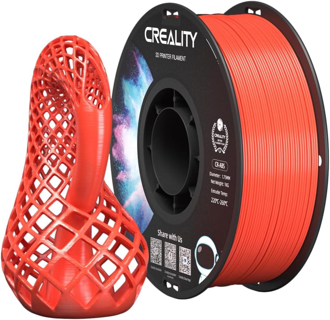 Creality ABS 3D Printing Filament 1.75mm, Excellent Resistance, Odorless Non-Toxic, Stability, Tough, 1kg(2.2lbs) ABS Filament 1.75mm for 3D Printer (Red)